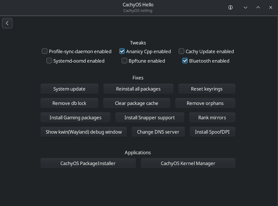 CachyOS Tweaks GUI