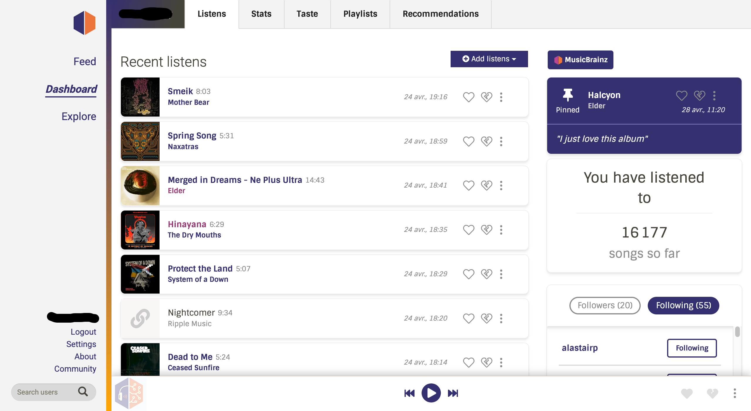 MusicBrainz Dashboard